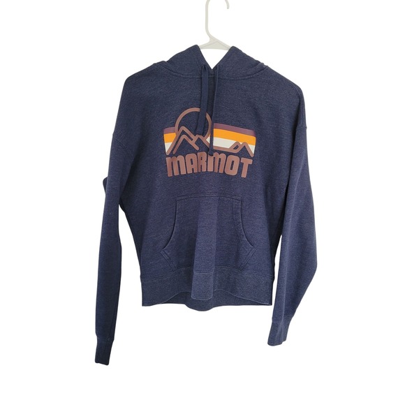 Marmot Hoodie Pullover Graphic Logo Activewear Casual Comfy Blue Size M #7‎ - Picture 1 of 4